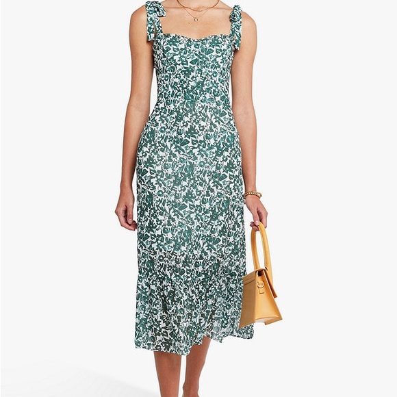 o. p. t. Dresses Opt Toile De Jouy Floral Print Tie Sleeve Midi Dress Poshmark